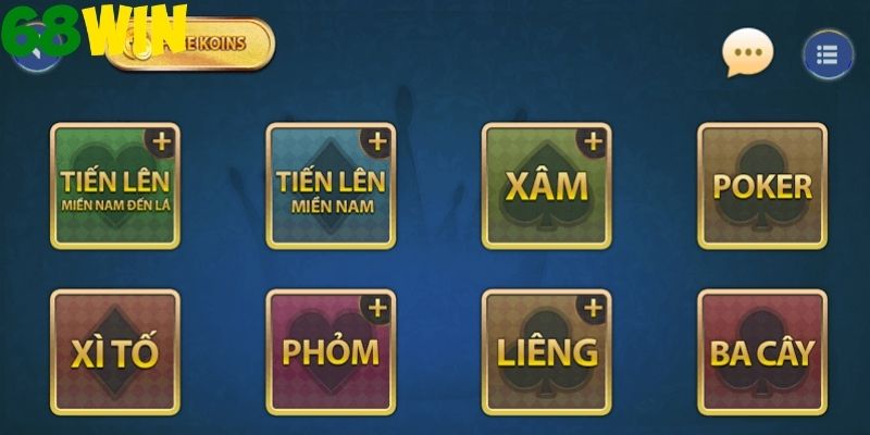 Poker tại sảnh game bài 68win được nhiều người chuộng